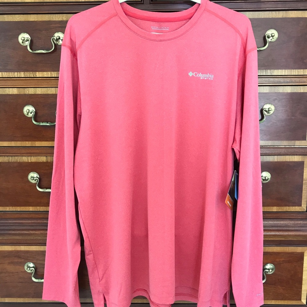Columbia PFG Omni-Wick Red Fishing Shirt XL